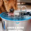 Dog Water Fountain Stainless Steel, 7L/1.8Gal Pet Fountain Water Bowl with Multi-Filtration & Deeper Drinking Aera, Large cat Water Fountain with Water Window & LED, Ultra-Quiet