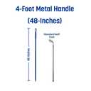 SPARTA 48" Fiberglass Replacement Handle with 3/4" Acme Thread Tip, Polyester Veil Reinforced, Hanging Cap, Commercial Cleaning, Blue