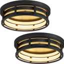 ZHU YAN LED Flush Mount Ceiling Light Fixture,Modern Hallway Light Fixtures Ceiling,3 Color Selectable Light Fixtures Ceiling Mount for Kitchen Hallway Entry Bedroom (2 Pack)