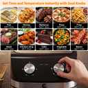 9.5Qt Large Air Fryer Oven, Airfryer Toaster Oven Combo, Non Toxic Stainless Steel Air Fryer with Window, XL Capacity Basket Style Airfryer for Family, Easy Dual Knob Control, Black, 9.5 Quart