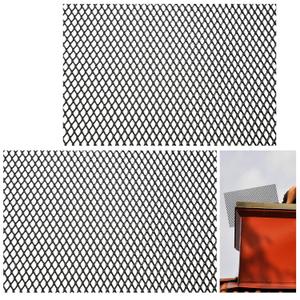 Zonon 2 Pack 12 x 24 in Perforated Aluminium Expanded Metal Grilles Sheet Flattened Grate Screen/fence Wire/privacy Fence/screen Door Mesh, Wall, Fireplace Flue, Vent Screens, Diy(Diamond Hole, Black)