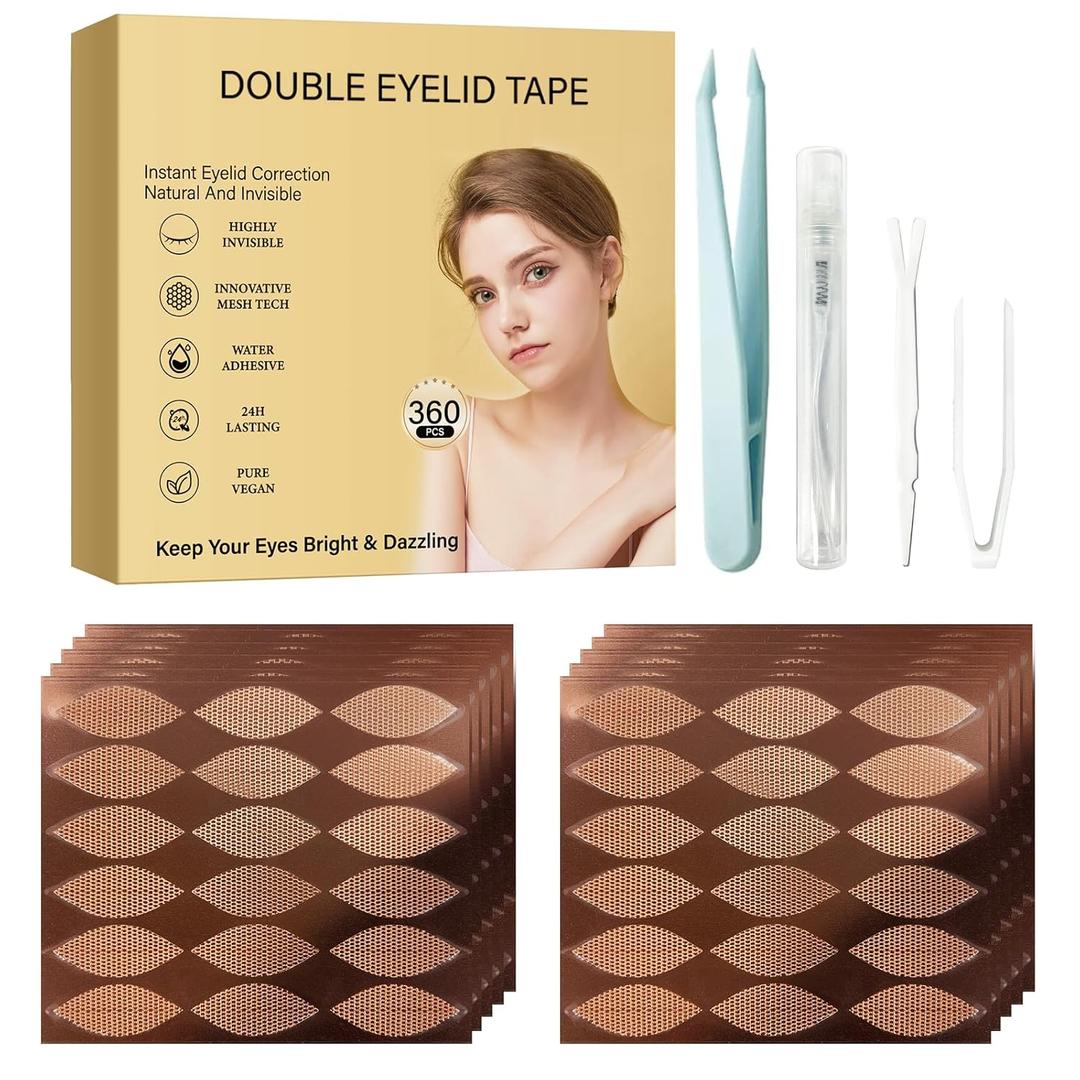 Eyelid Lifter Strips, 360Count Eyelid Tape, Glue-Free Eyelid Tape for Hooded Eyes Invisible, Instant Eyelid Lift for Heavy Saggy, Uneven, Hooded, Mono-eyelids