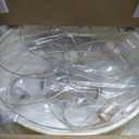 20" Caged Ceiling Fans with Lights Flush Mount,Low Profile Fabric Farmhouse Ceiling Fan with Remote Control, Boho Bladeless with 6 Speeds Reversible for Bedroom, Living Room (Ivory)