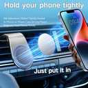 2-Pack Magnetic Car Phone Holder - 360 Rotating L-Shaped Air Vent/Dashboard Holder, Suitable for iPhone, Samsung, Huawei (Black + Red)