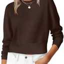 ANRABESS Women’s Long Sleeve Sweaters Cropped Crew Neck Business Casual Light Weight Sweater Tops Fall Fashion Clothes 2025 M
