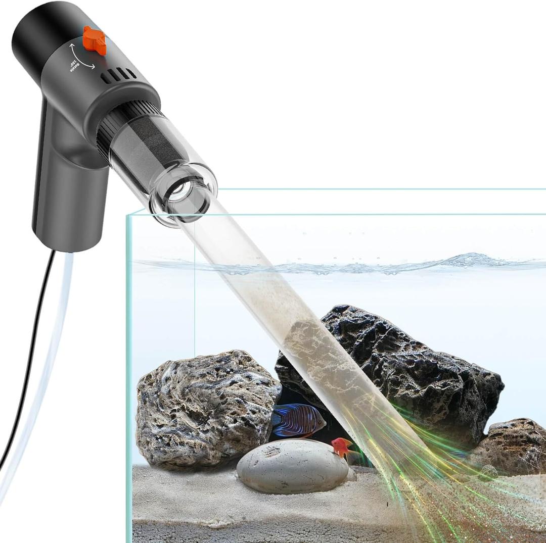 VIPASKA Electric Aquarium Gravel Cleaner Kit with High Pressure Strong Suction, 6in1 Multifunction Fish Tank Vacuum Cleaner and Water Changer for Aquarium, Gravel Vacuum with Sand Filter Tools.the tube is broken