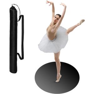 Portable Dance Floor Smooth Ballet Floor Vinyl Dance Mat for Home Stage Studios Kids Adults Practice Improve (33 Inch, Black)