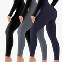 3 Pack Leggings for Women-No See-Through High Waisted Tummy Control Yoga Pants Workout Running Legging, Size S-M