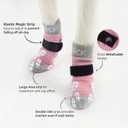 PUPTECK Anti-Slip Dog Socks with Double Sides Grips for Small Medium Large Dogs Hardwood Floors Prevents Licking, Dog Shoes for Hot Pavement Traction Control Paw Protector for Senior Dogs, Pink, Small