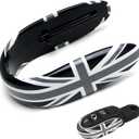 iJDMTOY Slim Size Black/Grey Union Jack UK Flag Style Key Fob Shell Compatible with Mini Cooper 3rd Gen F55 F56 F57 F54 F60 Smart Key Fob