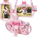 for iPad 10th Generation 10.9 Inch 2022 Case, iPad 11th (A16) Gen 11inch 2025 Tablet Cover - Cute Cartoon Character 3D Unique Design for Girls Women Soft Silicone Kickstand with Strap(Pink)