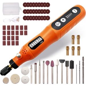Mini Cordless Rotary Tool, 5-Speed Grinder Kit with 72 Accessories and Front LED Light, Type-C Charging Art Craft Tool for Engraving, Sanding, Polishing, Drilling, Grinding