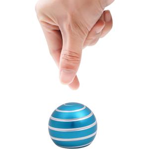 Desk-Fidget-Kinetic-Toys Cool-Gadgets: Cool-Stuff Thing Game Toy for Adult Teen Children Kid, Optical-Illusion Stress Relief Gifts for Man Women Home Office School Christmas Spinning Up 180 Seconds (XS, Ball-xs-blue)