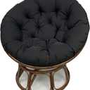 Lifup Water Resistant Papasan Cushion, Rocker Chair Pads, Hammock Seating Cushion for Hanging Egg Chair Folding Garden Sofa Patio Garden Swing Chair Black Round 31"