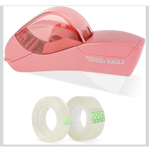 Eagle Automatic Tape Dispenser, Handheld & Portable Design, Office Tape Gun, One-Handed Operation with Safety Blade for Office, Home, DIY or Packaging (Includes 2 Free Tapes)（Flamingo Pink）