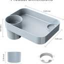 Car Seat Snack Tray for Toddlers - 3 Inch Cup Holder Fits Most Sippy Cups & Straw Bottles with Dip Well, Mess-Free Square Kids Travel Tray Road Trip Essentials, Grey