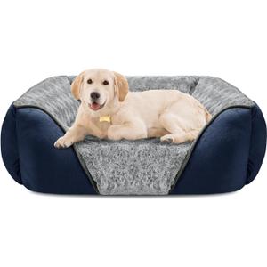 INVENHO Large Dog Bed Rectangle Washable Orthopedic Soft Calming Sleeping Durable Pet Cuddler with Anti-Slip Bottom