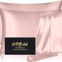 Silk Pillow Cases 2 Pack, Mulberry Silk Pillowcases Standard Set of 2, Smooth, Anti Acne, Beauty Sleep, Both Sides Natural Silk Satin Pillow Cases for Women 2 Pack with Zipper for Gift, Coral