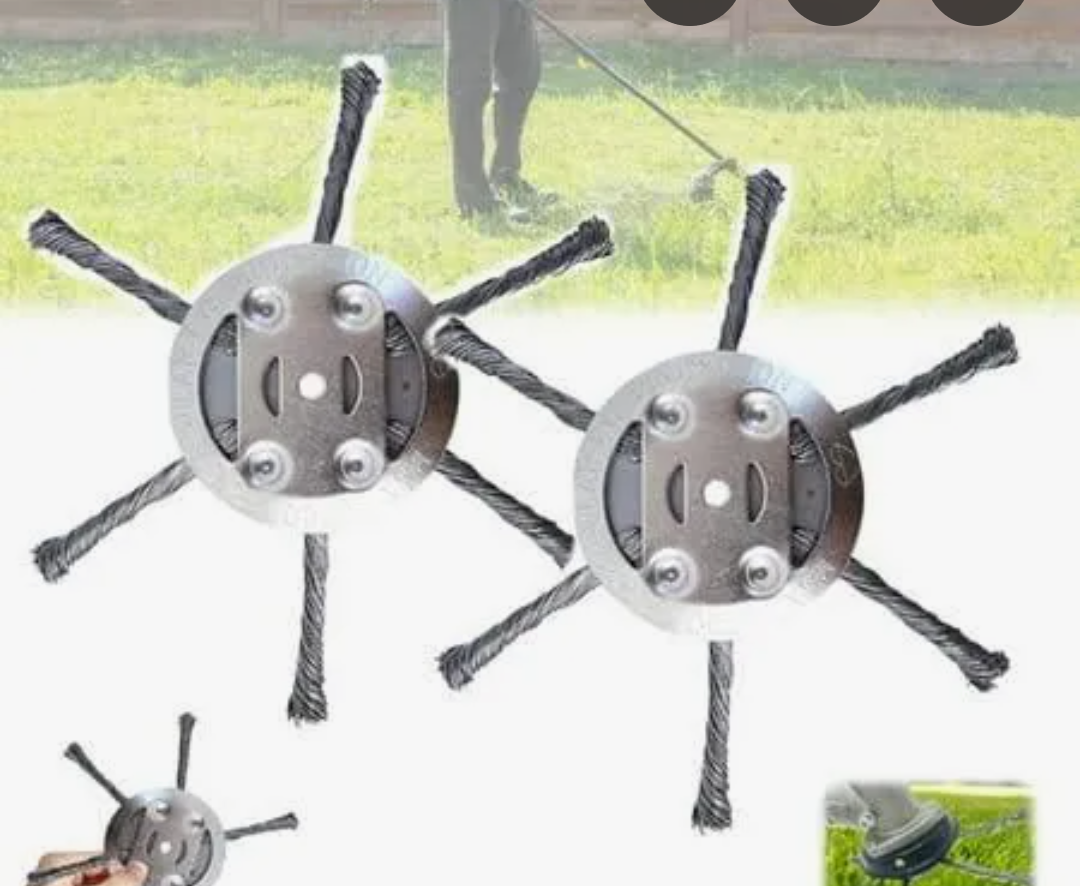 Jomhtivl 2PC 6 Inch Steel Wire Grass Trimmer Head,String Trimmer Replacement Head,2025 New Wire Weed Trimmer,Steel Cord Brush Cutter Trimmer Replacement with Most Lawn Mower