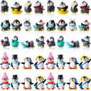 Jenaai 40 Pcs Miniature Penguin Figurines Mini Winter Resin Penguins Collection Playset for Cake Toppers Decorations Mini Garden Micro Landscape Home Terrarium Crafts DIY Birthday Party Favor