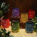 Woanger 6 Pcs Solar Lanterns Outdoor Waterproof for Women Garden Decor Metal LED Hanging Lantern with Handle Decorative Solar Lights for Table Patio Porch Yard Pathway