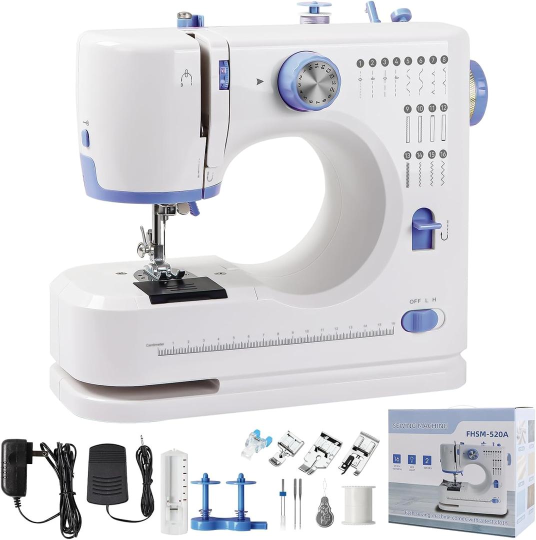 Ninonly Sewing Machine for Beginners, Electric Sewing Machine with 16 Stitches, Foot Pedal and Accessories Kit for Home DIY Sew Projects, Purple