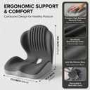 Ergonomic Seat Memory Foam Support Cushion for Back, Car Seat Back Support Cushion for Sciatica Tailbone Pain, Office Desk Chair Car Travel Seat Cushion (Grey)