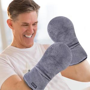 REVIX Heated Mitts for Hand Therapy, Microwavable Hand Warmer for Women and Men, Microwavable Therapy Mittens Unscented Hands Muff (Light Gray)