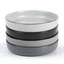 famiware Mercury Pasta Bowls Set of 4, 33 oz Large Salad Bowls, Ceramic Pasta Plates Bowls, Serving Bowls for Kitchen, Microwave & Dishwasher Safe, Multi-color