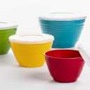 BINO | Mixing Bowl Set with Lids | Versatile Plastic Bowls for Kitchen Mixing, Serving, and Storage - 4-Piece Mixing Bowl Set in Various Sizes | Space-Saving Nesting Design | Dishwasher Safe