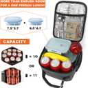 Femuar Lunch Box for Men Women Adults Small Lunch Bag for Office Work Picnic - Reusable Portable Lunchbox, Charcoal Grey