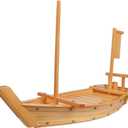 Kichgather 20" Wooden Sushi Serving Tray Boat Plate for Restaurant or Home