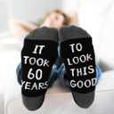 Cat Socks for Women - 60th Birthday Gifts Party Favors for Women, Novelty Cute 60 Year Old Birthday Decorations, Black Gift Idea for Cat Lovers, Funny Gifts for Mom Grandma