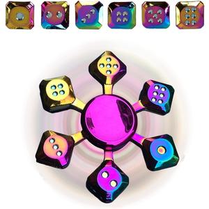 2 x Fidget Spinner, RizzRosa Metal Fidget Spinner for Party Favors,Upgrad Luminous Stickers Fidget Spinners, Suitable for Travel, Friends Gathering, Decompression, Desktop Games,Noctilucent (Silver)