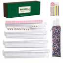 RAKUBULL Mahjong Racks with Pushers and Bag,Set of 4 All-in-One Tile Rack and Pusher,Clear Acrylic Mahjong Tile Holder for American Mahjongg Accessories and Gifts(Transparent Magenta)