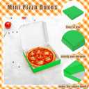 50 Pcs Mini Pizza Boxes Mini Dessert Boxes5.1 x 5.1 x 0.78 inches for Parties, Bakeries, and Food Delivery,CelebrationsChristmas Birthdays (Green)