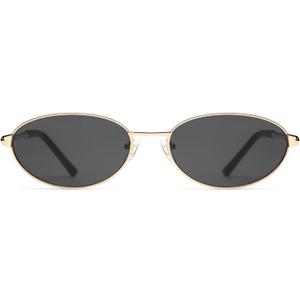 Retro Oval Sunglasses for Women Mens with Spring Hinge Sunnies AP3696 (C1 Gold / Grey)