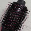 Hair Dryer Brush Blow Dryer in One, Upgraded 4 in 1 Hair Dryer and Styler Volumizer with Negative Ion Anti-frizz Ceramic Titanium Barrel Hot Air Hair Straightener Brush (Black/Pink)