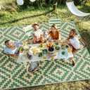 Outdoor Rugs Patio Camping Waterproof - 4x6 Plastic Straw Patio Rug Portable for Campers, Outside RVs Mat, Outdoor Area Carpet for Patios Clearance, Backyard Porch, Balcony, Picnic, Green & Yellow