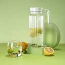 Acrylic Pitcher 37 oz, OEH Unbreakable Clear Plastic Pitcher with Lid, BPA-Free, Heat-Resistant Small Plastic Water Pitcher for Tea, Sangria, Lemonade, Juice, Milk, Stripe