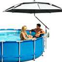 Above Ground Pool Umbrella 7.9 FT with Cup Holder, Tilt & Clamp Mount