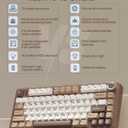 AULA F75 75% Wireless Mechanical Keyboard, Hot Swappable Creamy Keyboard, Pre-lubed Linear Switches, 2.4GHz/Type-C/BT5.0, RGB Backlit Gaming Keyboards(White&Brown)