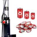 Pneumatic Can Crusher with Auto Feed  Wall Mounted 12oz/16oz/24oz Aluminum Can Crusher, Ideal Holiday Gift for Home & Office  Black