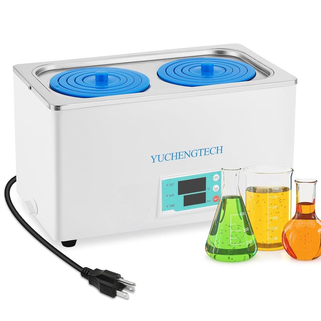 Digital Lab Water Bath 8L Laboratory Thermostatic Water Bath Heater with Selectable Openings 600W for Food Heating Chemical Biological Experiment (110V)