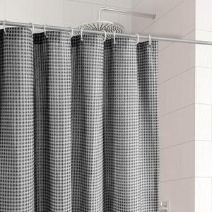 LANE LINEN Black Shower Curtain  72"x72" Thick Waffle Fabric Shower Curtains for Bathroom, Heavy Duty, Quick Dry, Easy to Install, Washable Shower Curtain, Luxury Hotel Quality  Black