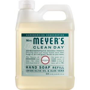 Mrs. MEYER'S CLEAN DAY Hand Soap Refill, Birchwood Scent, 33 Fl Oz Bottle