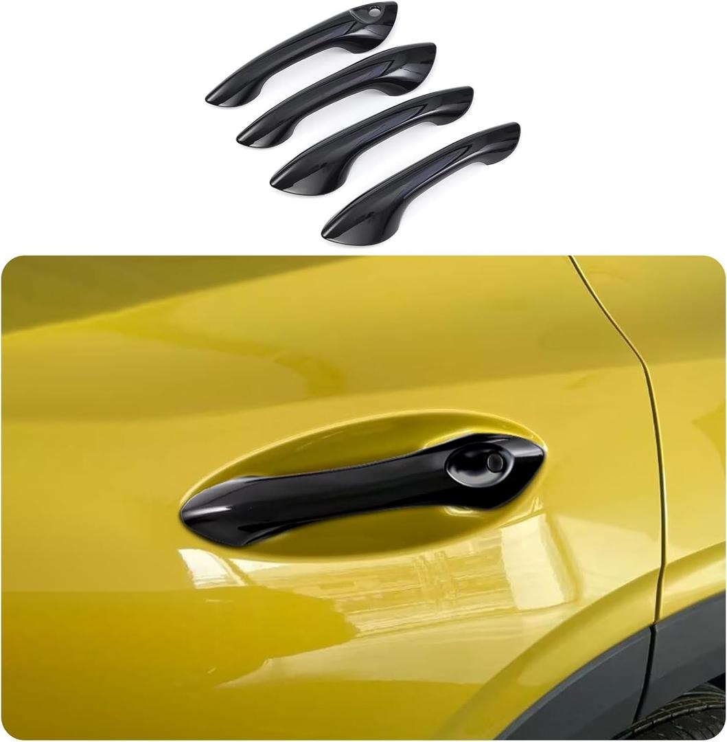Car Accessories Fit for Chevrolet TRAX 2024 2025 2026 Exterior Door Handle Cover Trims (Without Smart Holes:Glossy Black) 4PCS ABS