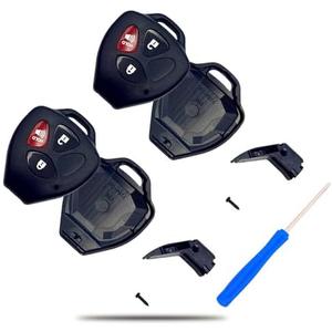 Cutting Not Required - Key Fob Case Replacement for 2006-2018 Toyota 4Runner Corolla Matrix RAV4 Venza Yaris Scion iQ tC xB Remote Control Car Key Fob Cover Shell (3 Button-Pack 2)