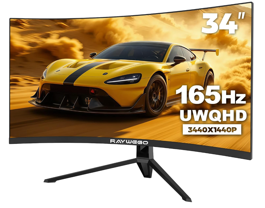34 Inch Curved Ultrawide Gaming Monitor, UWQHD 165Hz, 1500R | 3440x1440 21:9, 1ms MPRT, HDR, 300 nits, 127% sRGB, 99% DCI-P3, FreeSync, PIP/PBP, HDMI 2.0, DP 1.4