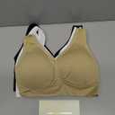 Lemef 3-Pack Seamless Sports Bra Wirefree Yoga Bra with Removable Pads for Women (Small, Black&white&nude)